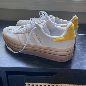 Adidas White and Yellow Classic Sneakers